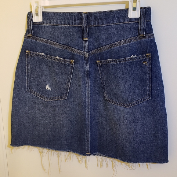 Madewell Rigid Distressed Denim Mini Skirt. 24 - Picture 2 of 16